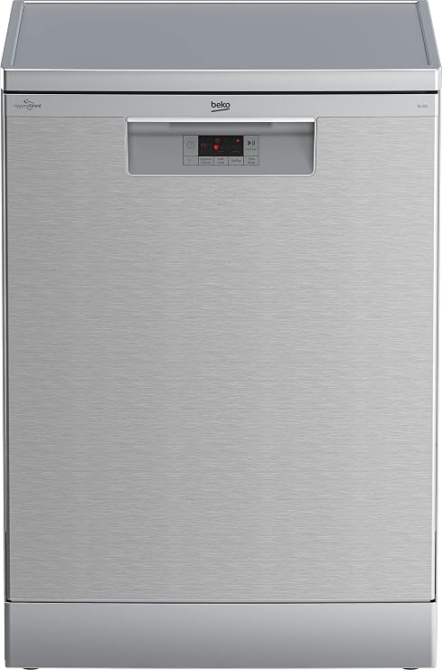 Beko BDFN15420S Freestanding Dishwasher, 60 cm, 14 Place Settings, 5 Programs - Silver
