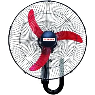 Fresh Wall Fans 20 inch , 3 Blades With Remote Control , GWFR-20 - Black&Red
