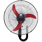 Fresh Wall Fans 20 inch , 3 Blades With Remote Control , GWFR-20 - Black&Red