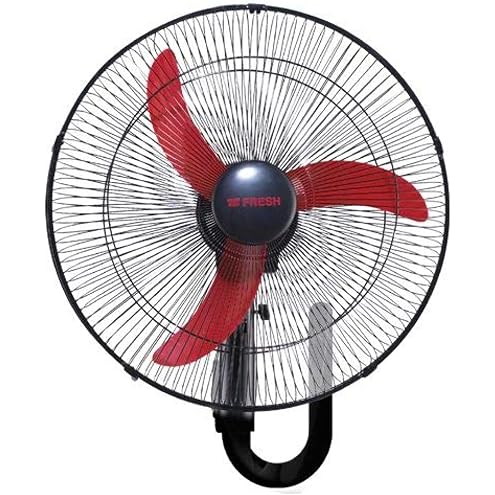 Fresh Wall Fans 20 inch , 3 Blades With Remote Control , GWFR-20 - Black&Red