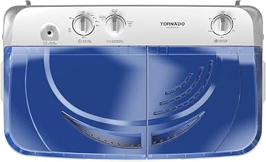 Tornado Half Automatic Washing Machine, 10 KG, TWH-Z10DNE-WB - White Blue