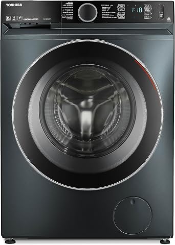 Toshiba Front Load Automatic Washing Machine, 9Kg, Inverter Motor, TW-BK100GF4EG(MK) - Dark Grey