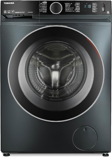 Toshiba Front Load Automatic Washing Machine, 9Kg, Inverter Motor, TW-BK100GF4EG(MK) - Dark Grey