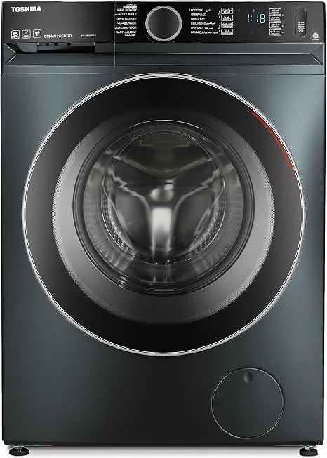 Toshiba Front Load Automatic Washing Machine, 9Kg, Inverter Motor, TW-BK100GF4EG(MK) - Dark Grey