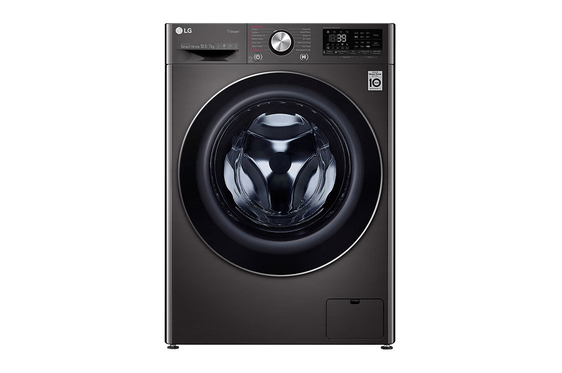 LG Vivace Front Load Automatic Washing Machine With Dryer, 10.5 KG, Black Steel- F4V9RCP2E