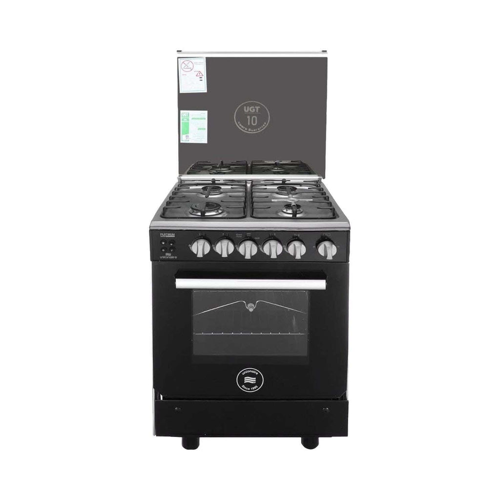 بوتجاز غاز يونيون اير بلاتينيوم 2، 60 سم، 4 شعلة، اسود - C66SS-GC-447-F-SO-U2-AL