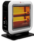 Fresh D2 Quartz Heater, 1200 Watt, 3 Candles - White Black