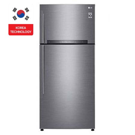 LG No Frost refrigerator, 475 litres, inverter motor, silver - GN-H622HLHL