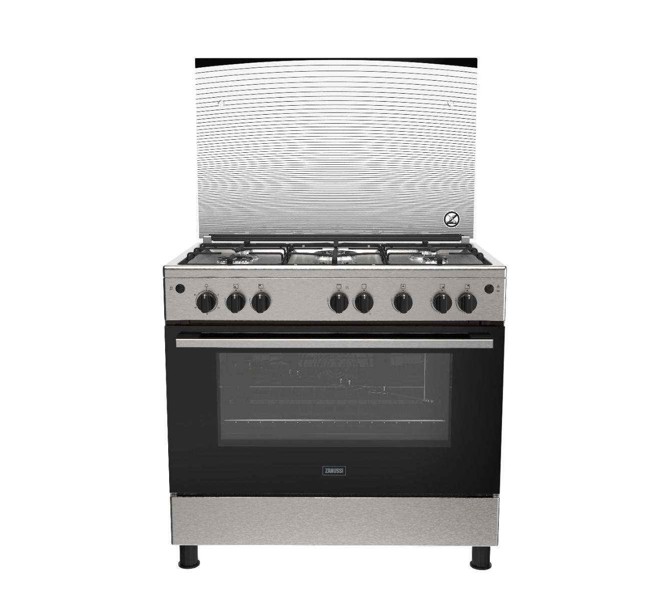 ZANUSSI STEELPLUS 5-BURNER COOKER WITH GAS OVEN AND HOB